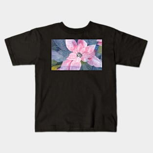 Poinsettia Watercolor Negative Painting Kids T-Shirt